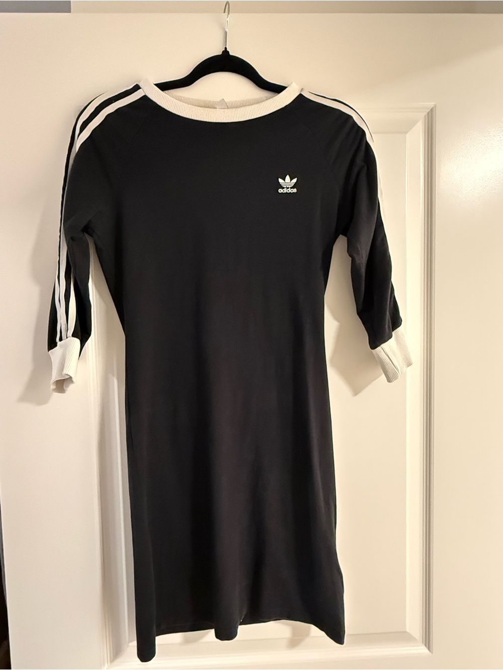 adidas Black Dress with White Three-Stripe Trim